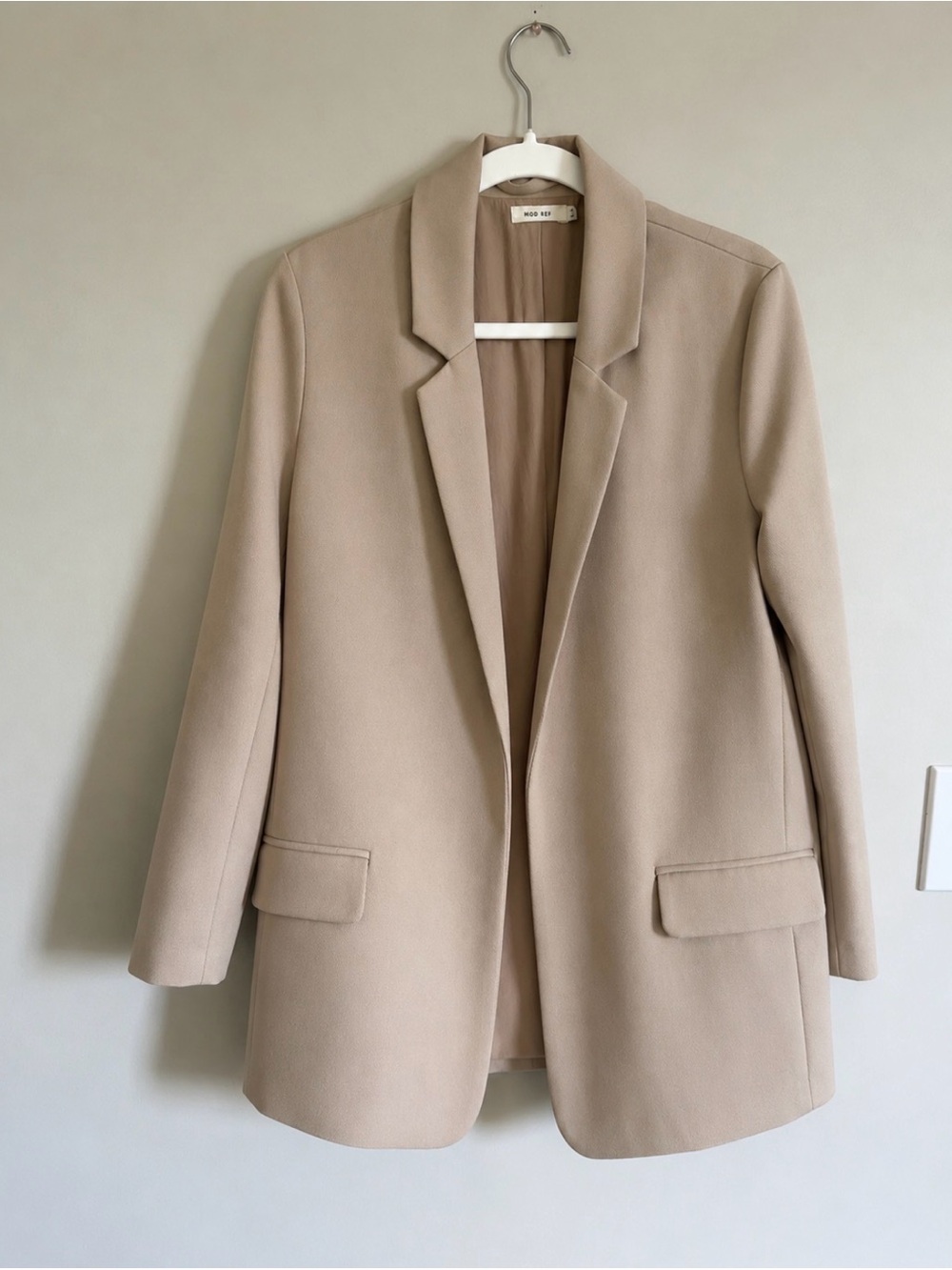 NWT Long tan ribbed open boyfriend blazer - Picture 11 of 13